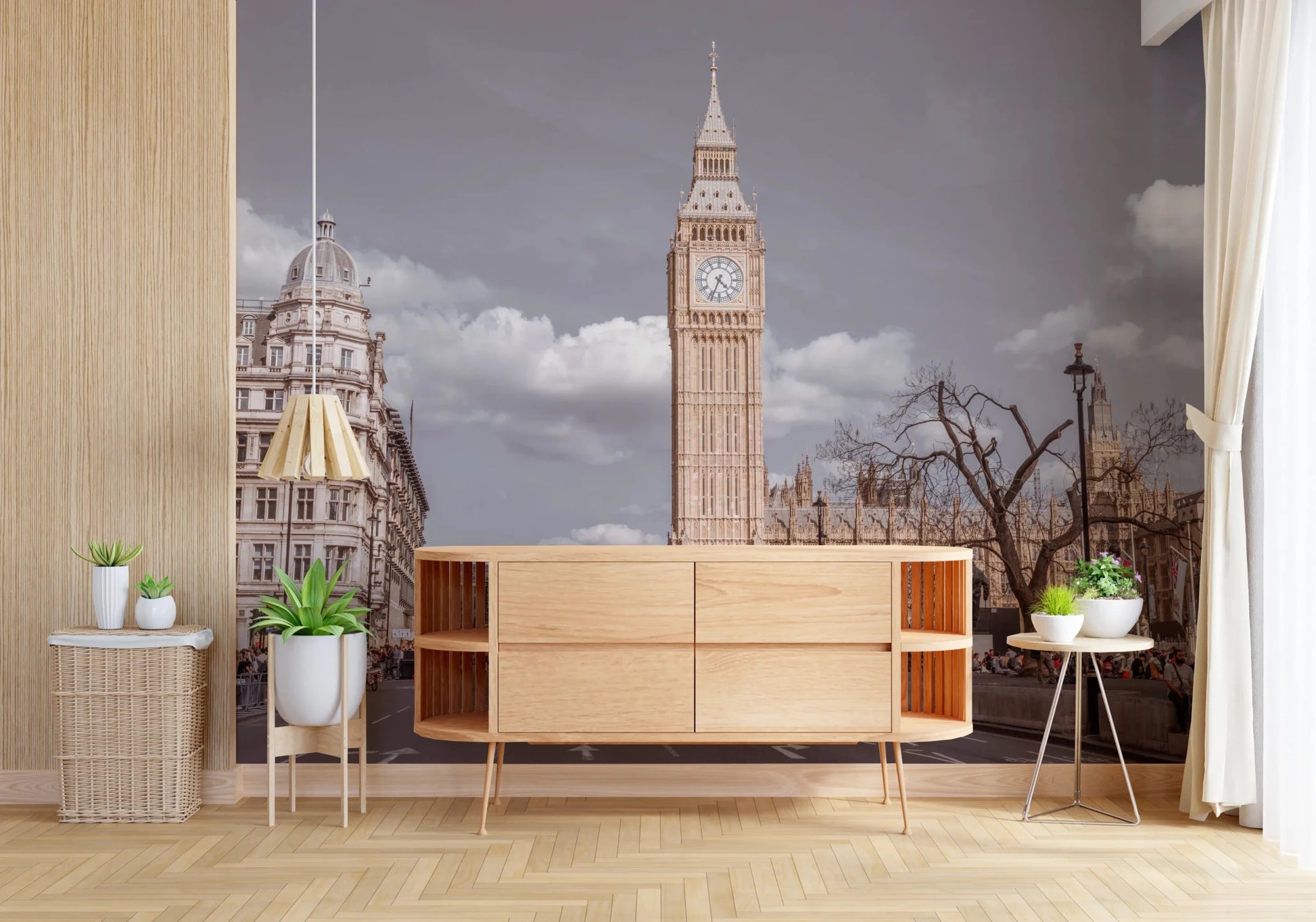 Architectural clock tower facade on a Big Ben Standing Tall Wall Mural
