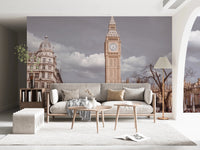 City street perspective featuring the Big Ben Standing Tall hallway  Wall Mural.