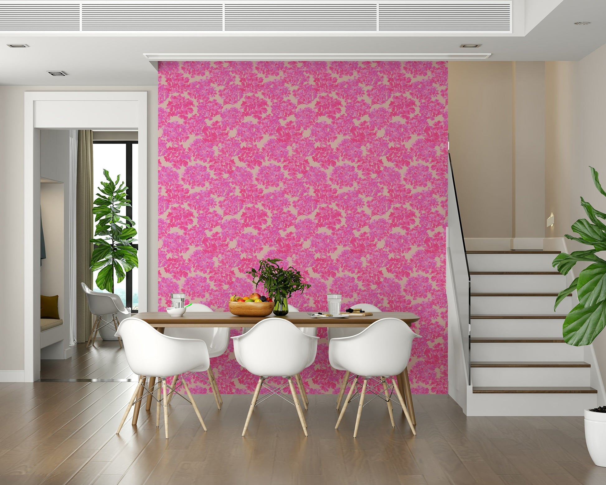 Big Bloom Hydrangeas pattern stylish home decor accent wall wrap.