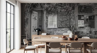 Textured brickwork and bike at the cafe wall mural design