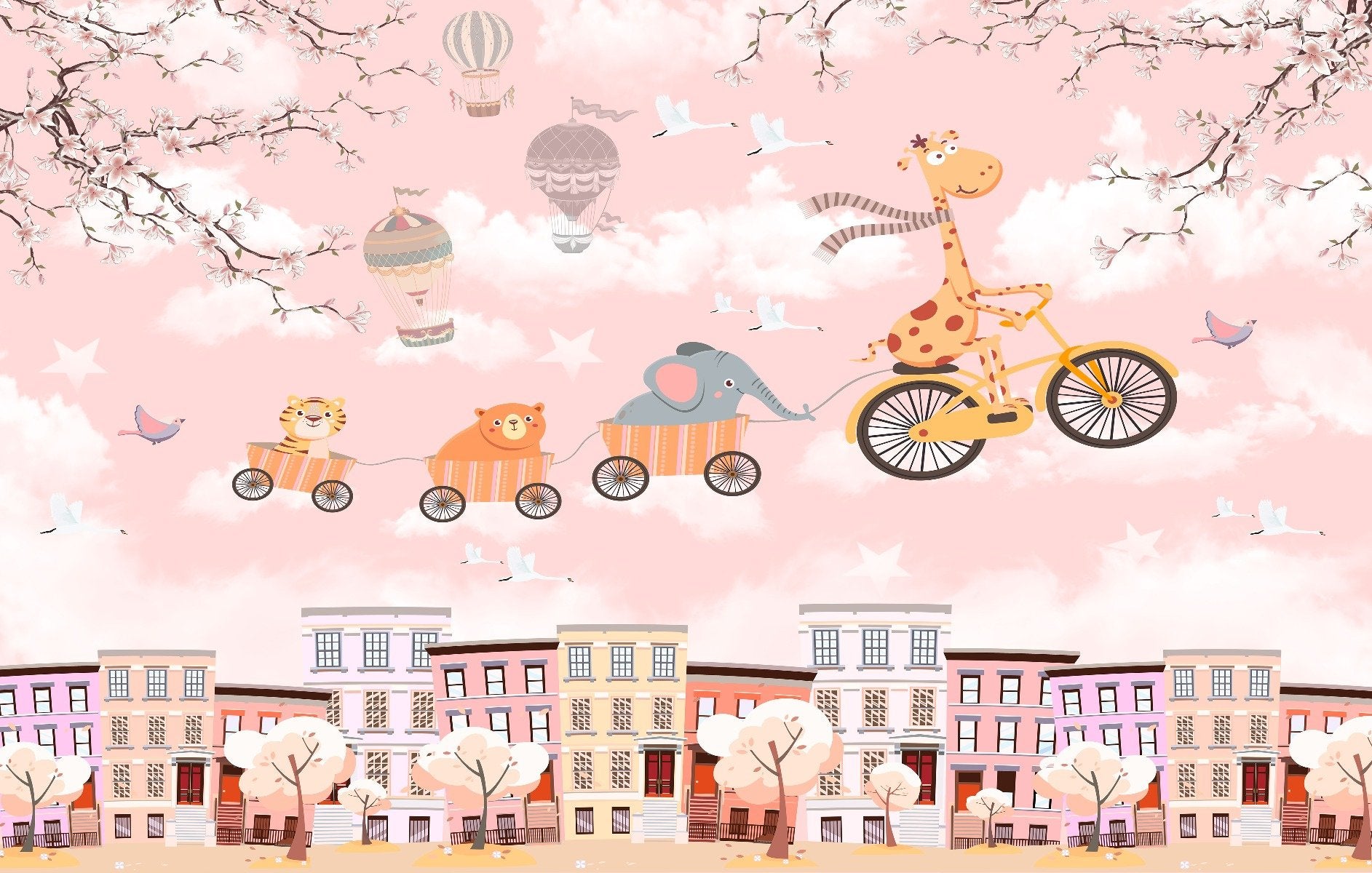 Bike Cycle Travel Wallpaper Mural in your room — zoomed