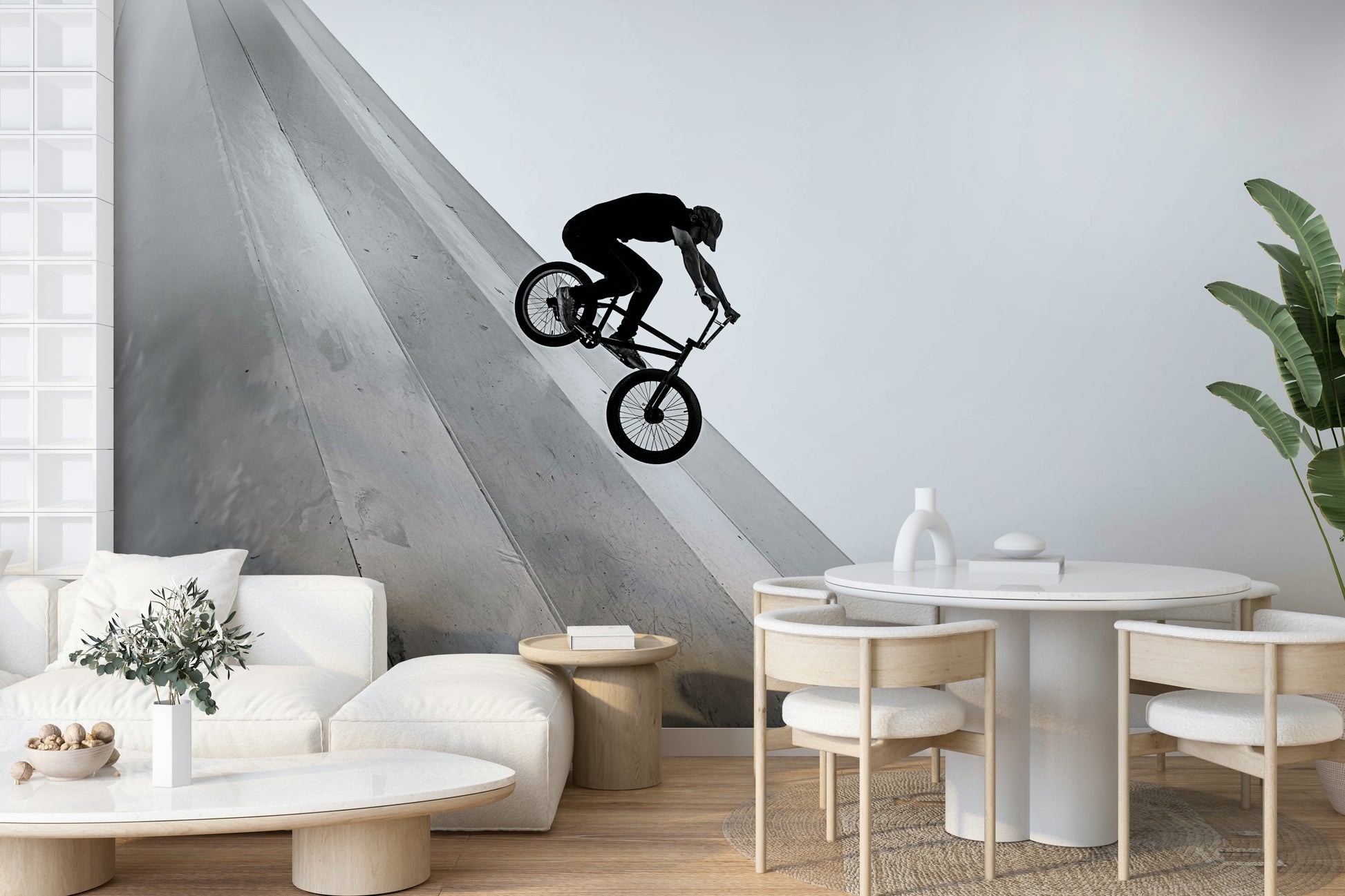 Leather jacket and bike-inspired biker wallpaper for rooms
