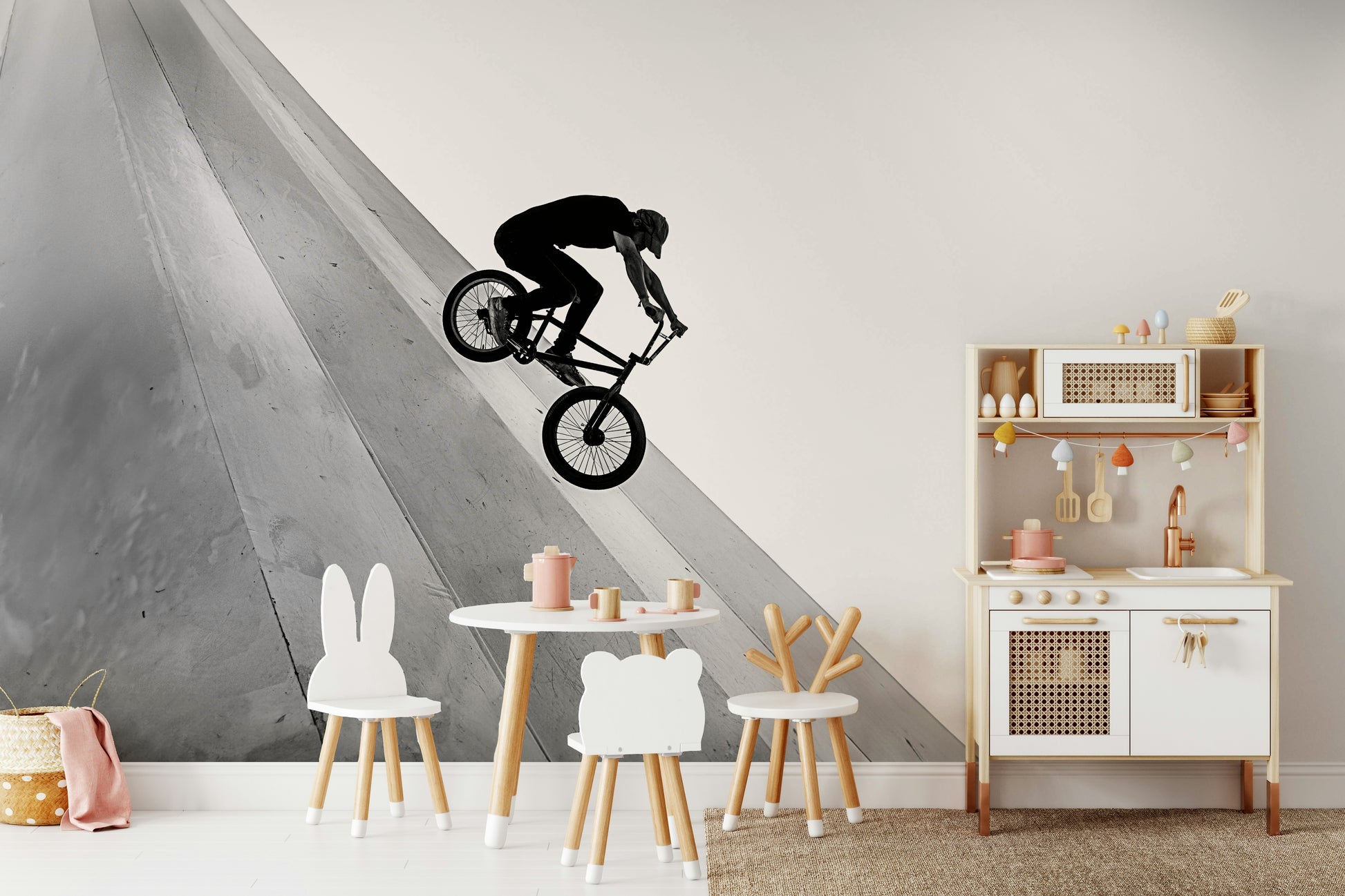 Black-and-white biker wallpaper with a retro feel