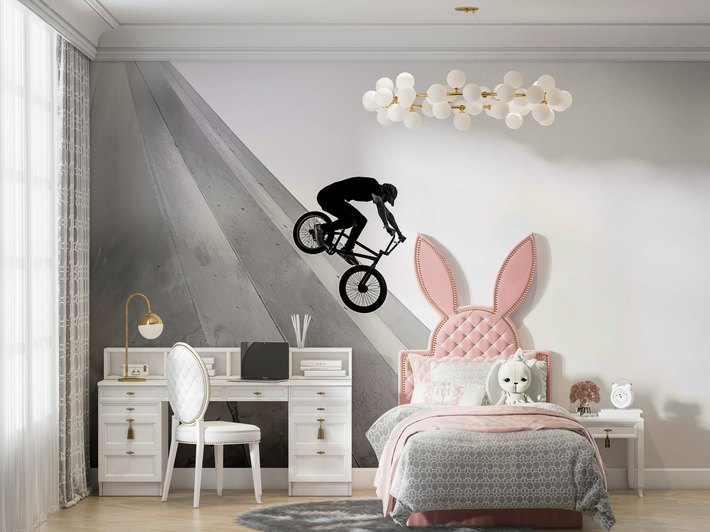 Vintage biker wallpaper with classic motorcycle design