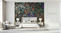 Artistic Biodiversity Canvas wallcovering, wild garden design, beautiful abstract flora.