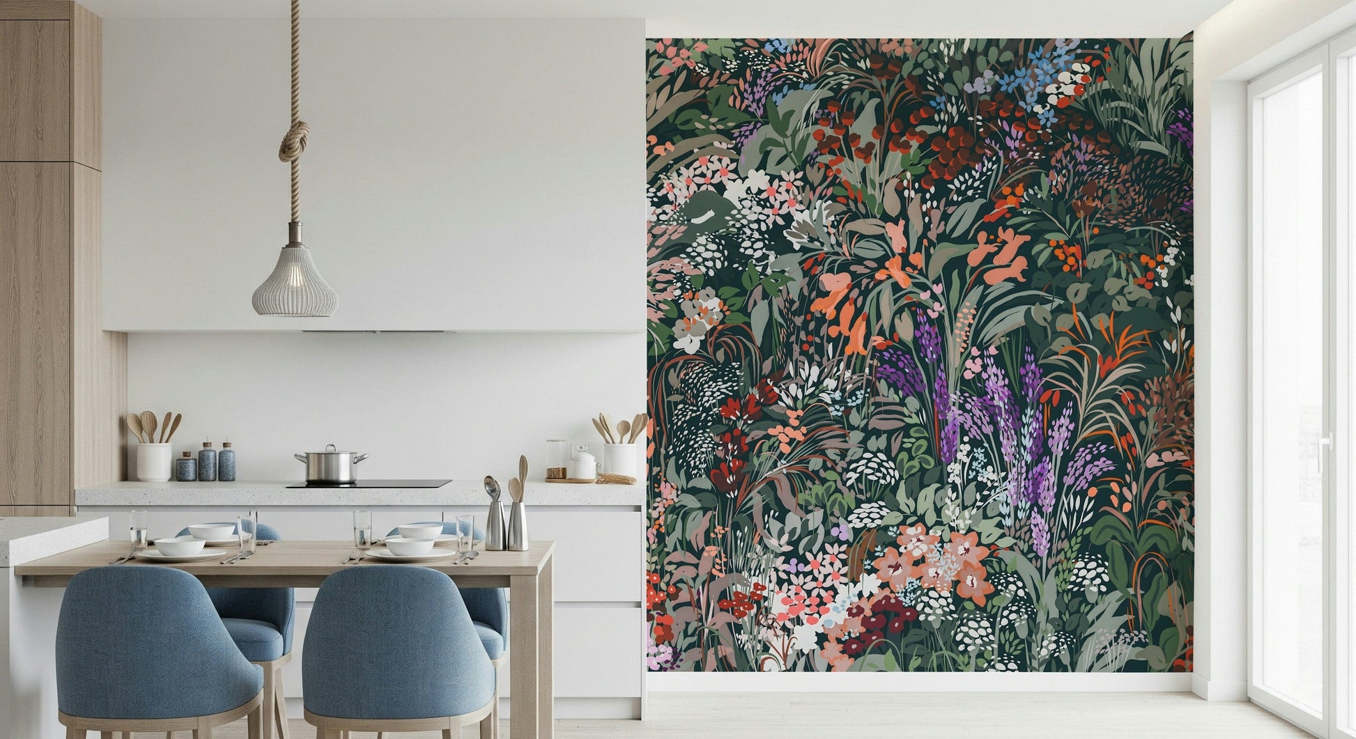 Deeply pigmented Biodiversity Canvas room decor, abundant plant life, earthly splendor.