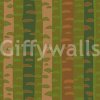 Retro abstract forest birch wall mural for bedroom headboard wall