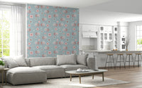 Pastel Garden Birdie Wallpaper Mural – Light, airy design featuring birds resting among pastel blooms.