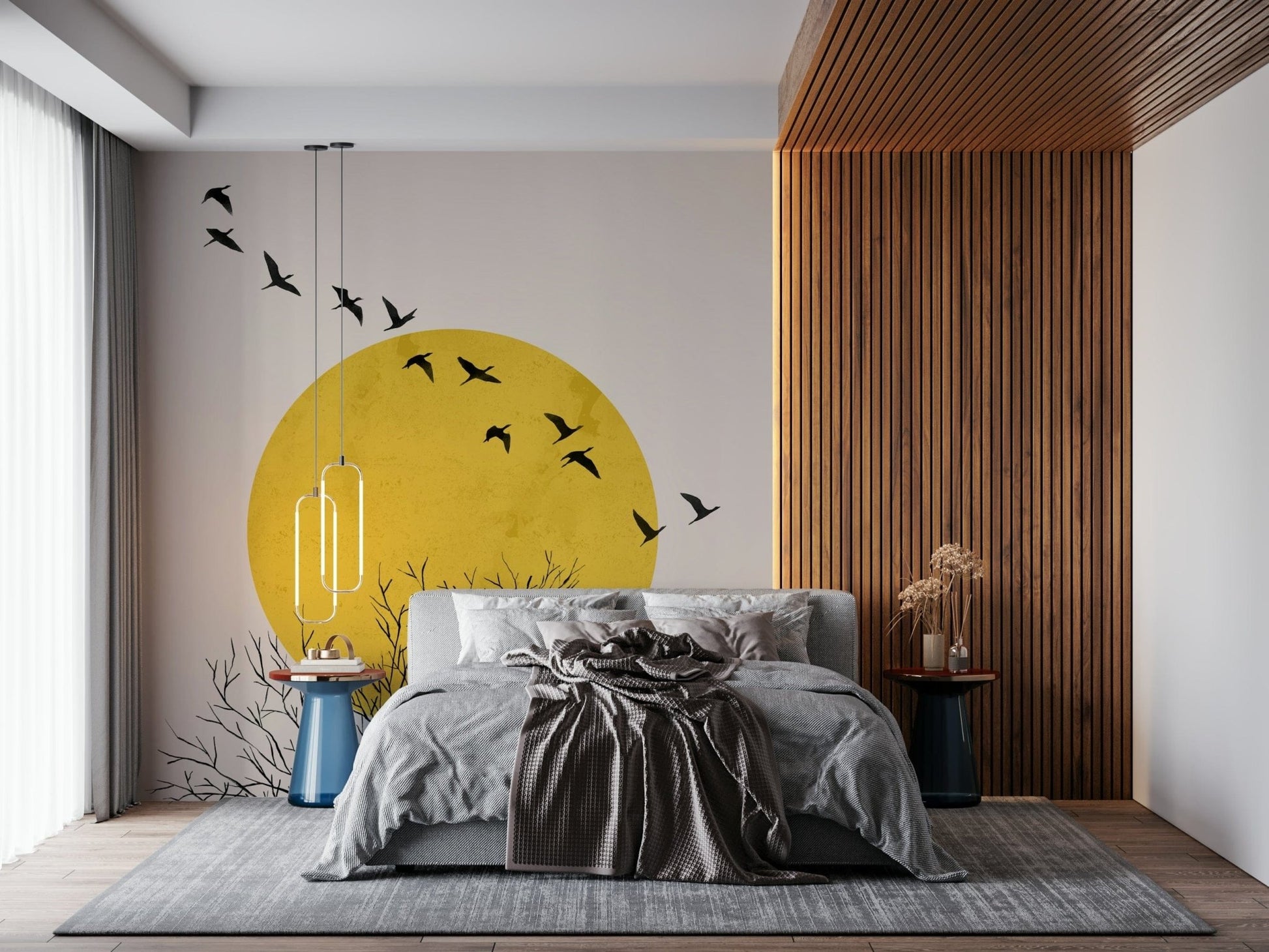 Birds at Sunrise Wall Mural