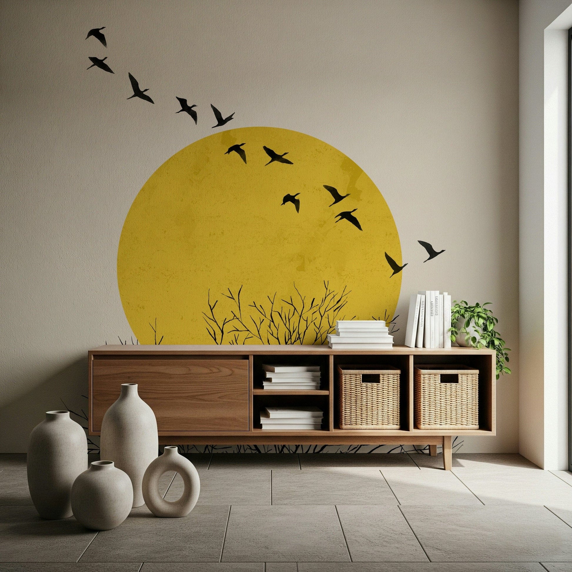 Birds at Sunrise Wall Mural