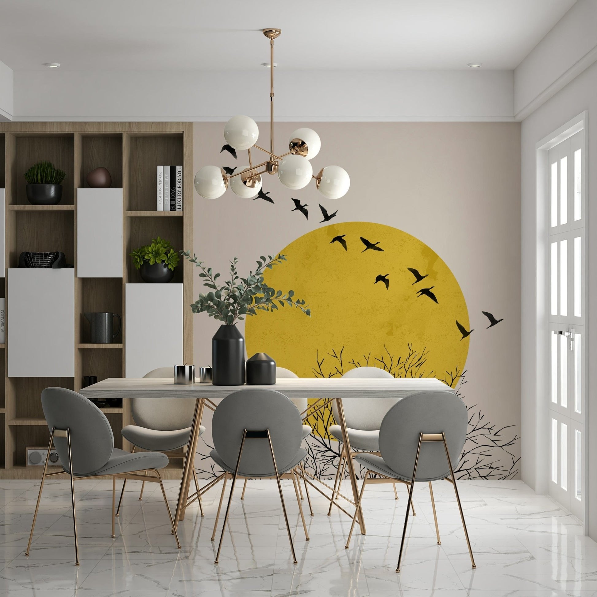 Birds at Sunrise Wall Mural