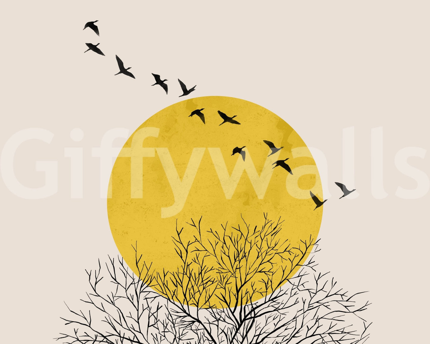 Birds at Sunrise Wall Mural
