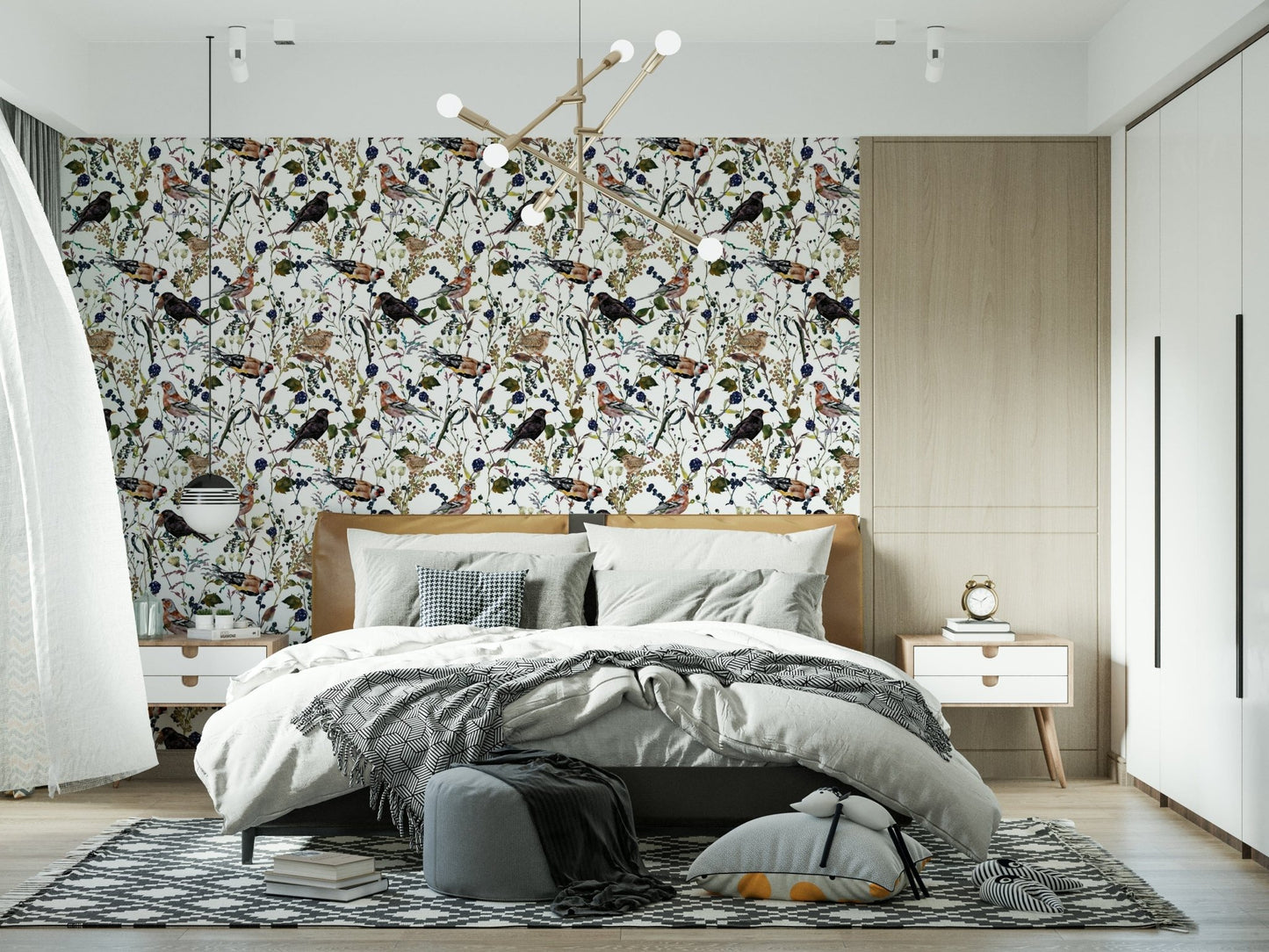 Designer Winter Berries Watercolor covering for room update, artistic quality.