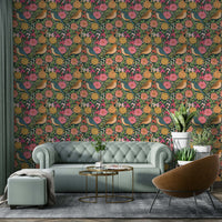 A beautiful floral and bird wallpaper mural for a charming room.

