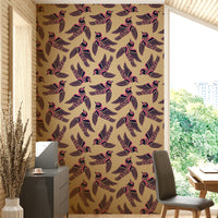 Dramatic wallpaper with birds flying in vibrant pink and blue tones.

