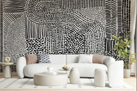 Black And White Maze Wall Mural