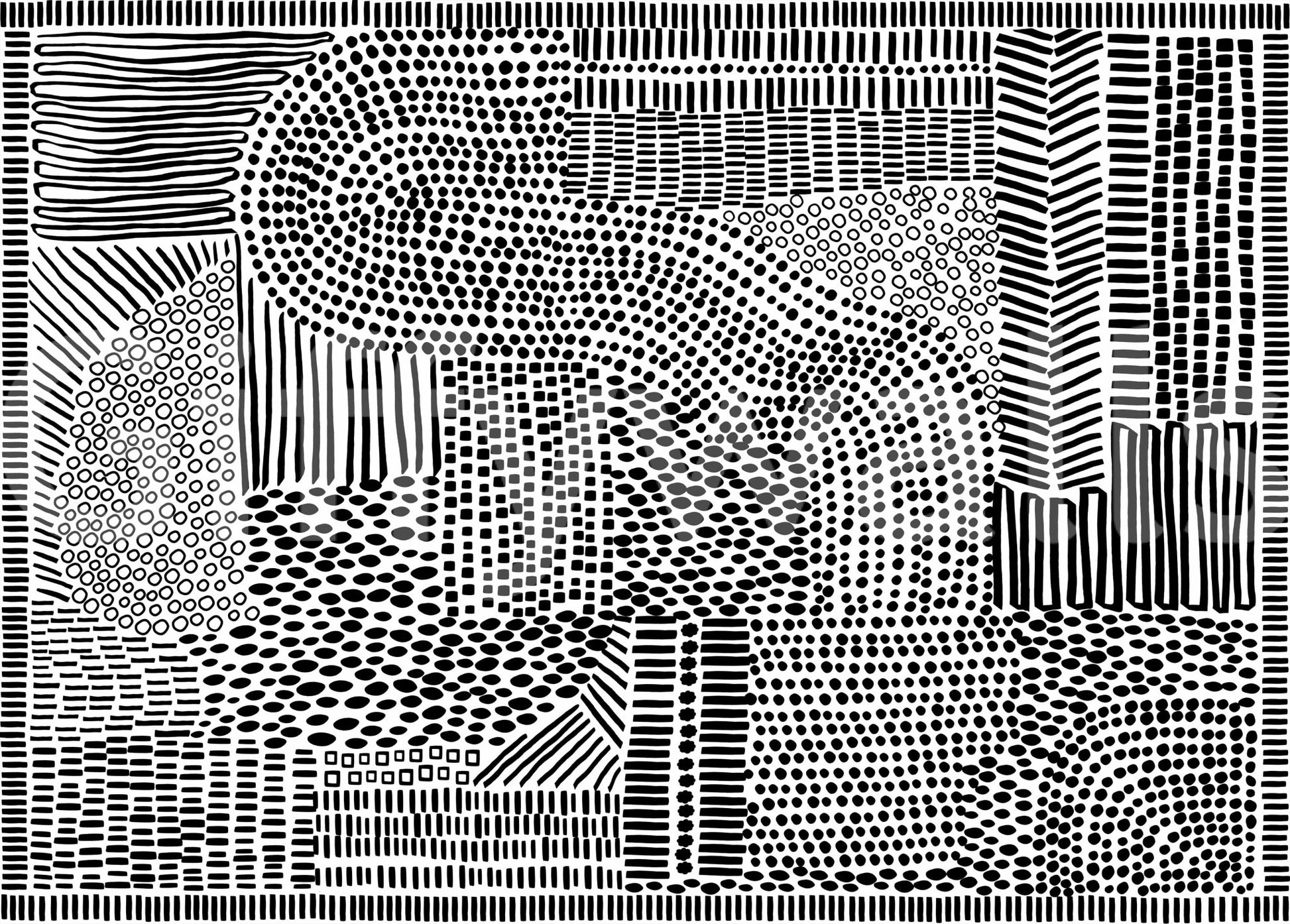 Black And White Maze Wall Mural