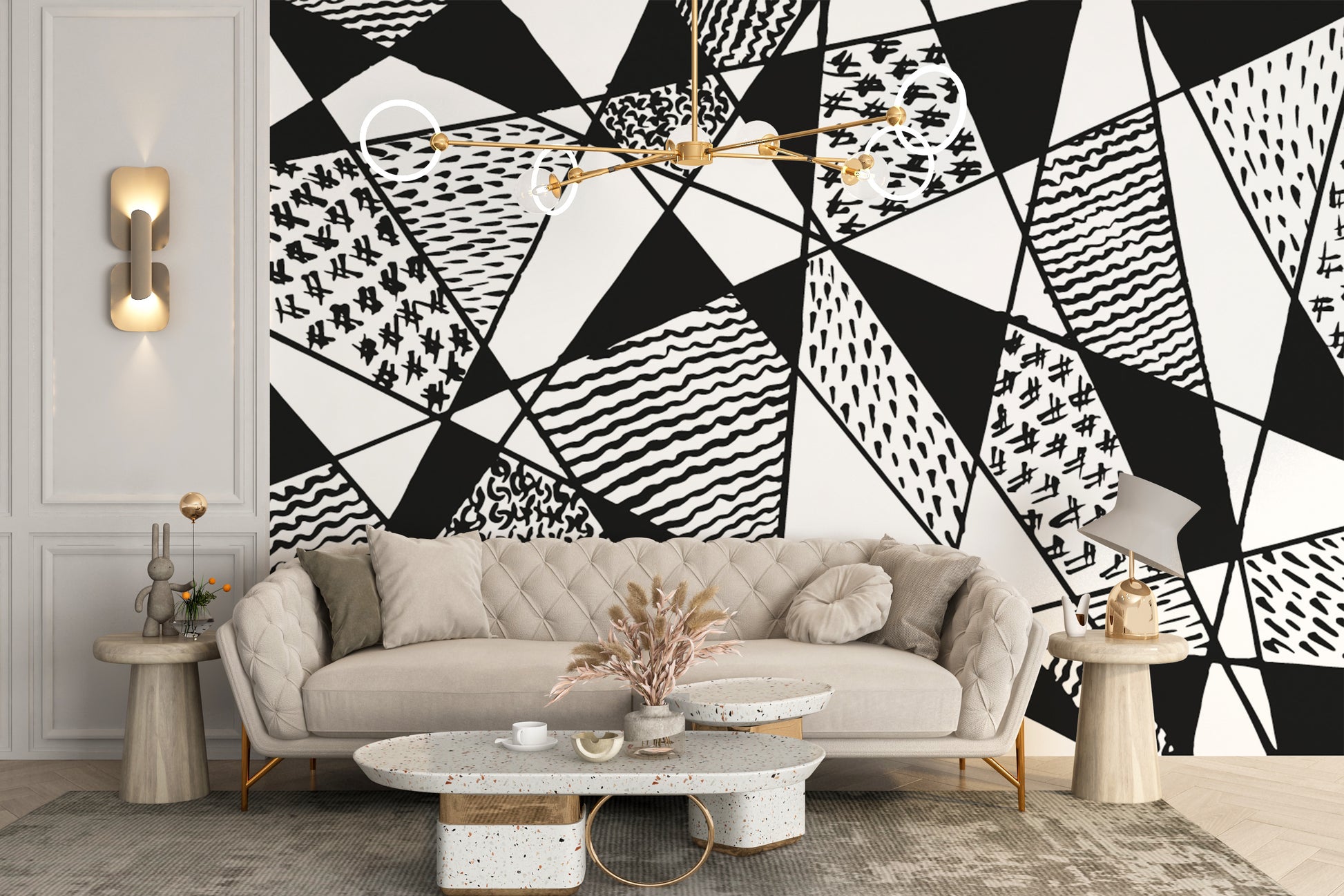 Black and white geometric wallpaper