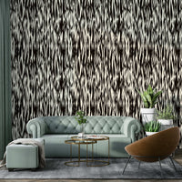 An interior with a soft and peaceful accent wall

