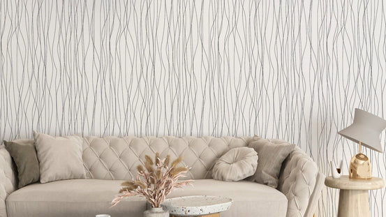 Abstract black line wallpaper for decor