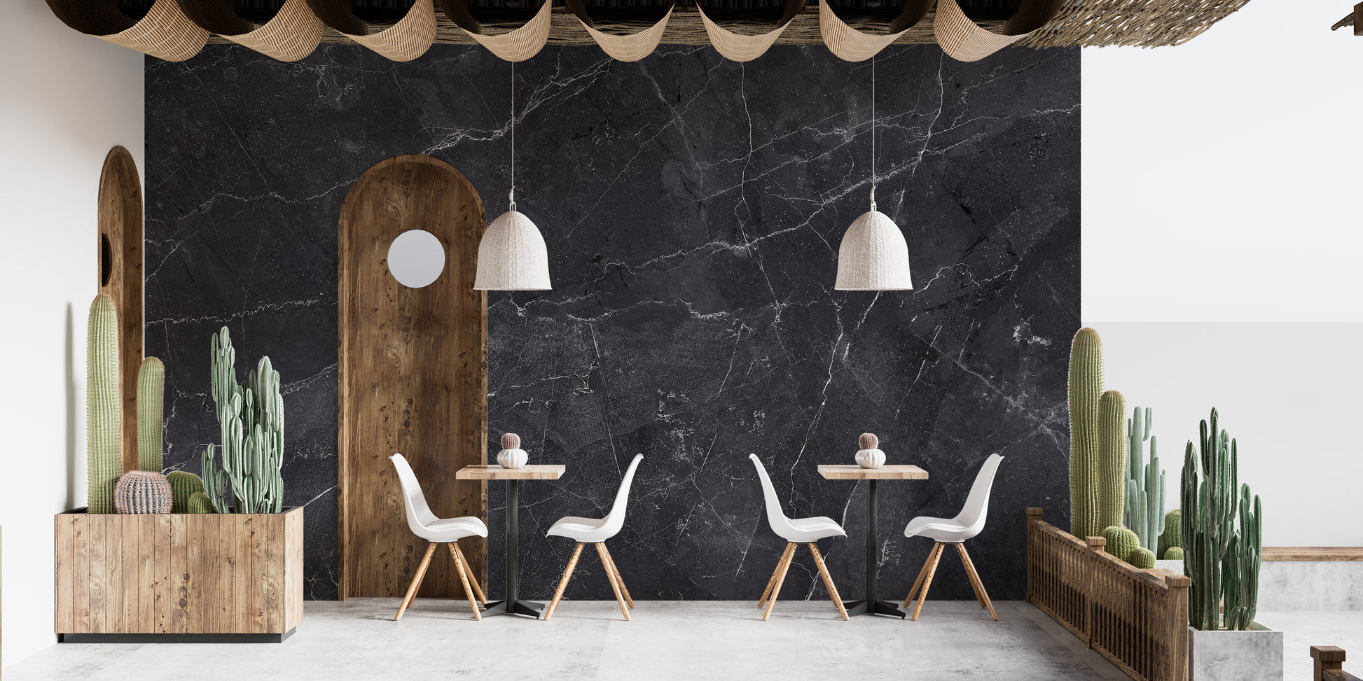 Black Gray Marble Wallpaper Mural - Giffywalls