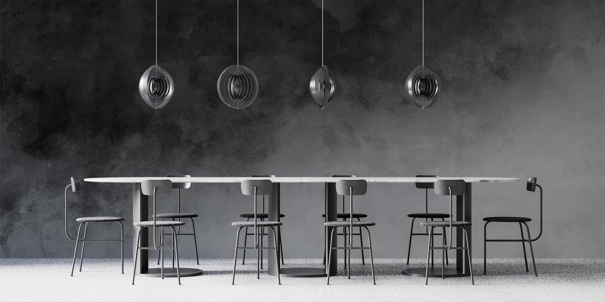 Sophisticated grayscale mural for walls
