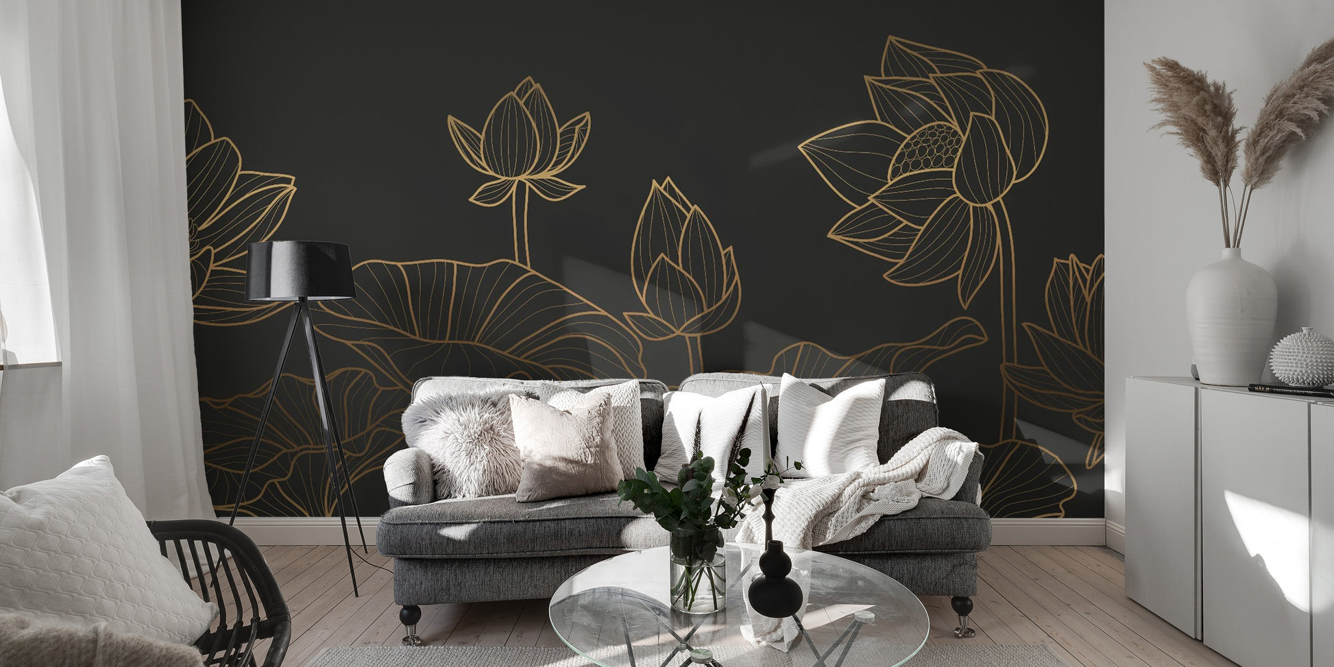 Black Lotus Luxury Wallpaper Mural - Giffywalls
