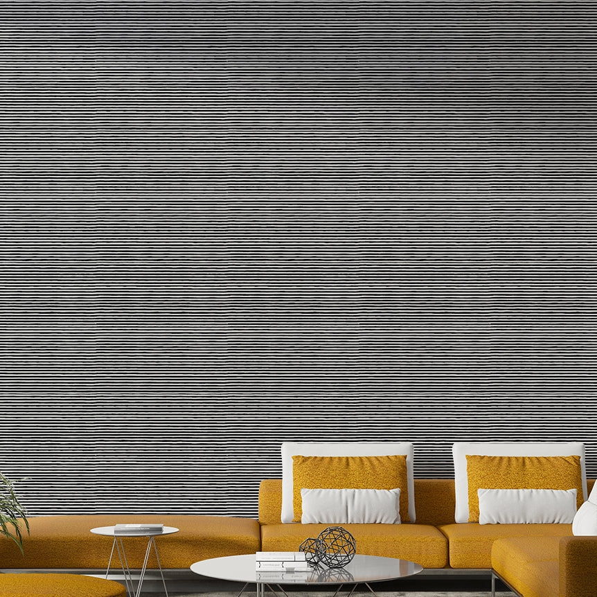 Sleek black striped wallpaper for modern rooms

