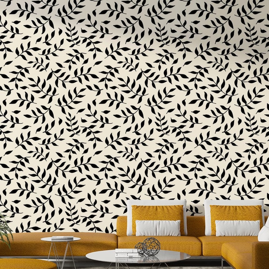 Wallpaper with a simple twig design

