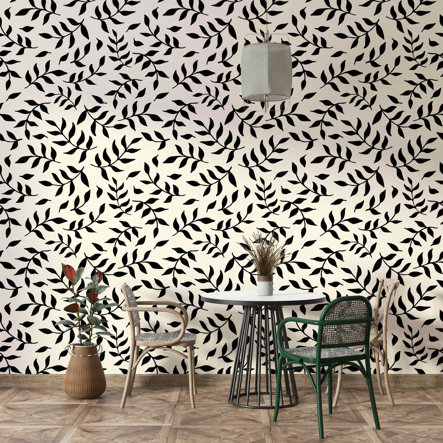 Detailed view of the fine line twig pattern

