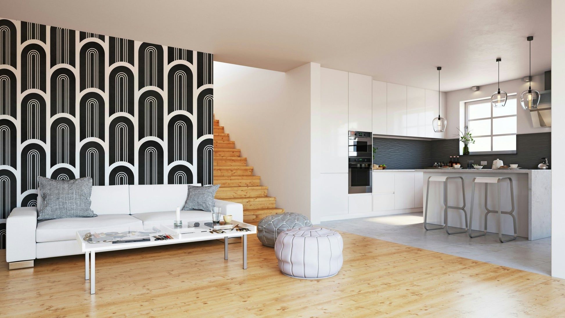 Elegant Art Deco wallpaper for hallways

