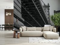 Architectural Bridge Wall Mural – Elegant mural capturing the design and structure of a modern urban bridge.