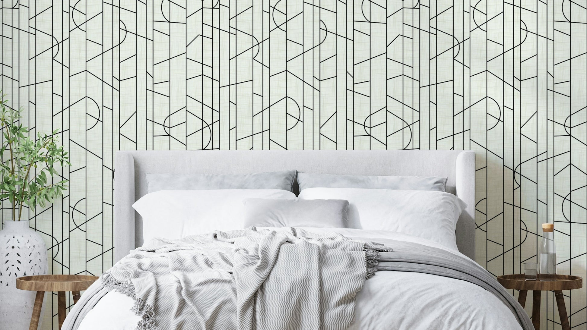 Elegant Lines Decor wallpaper in black and white

