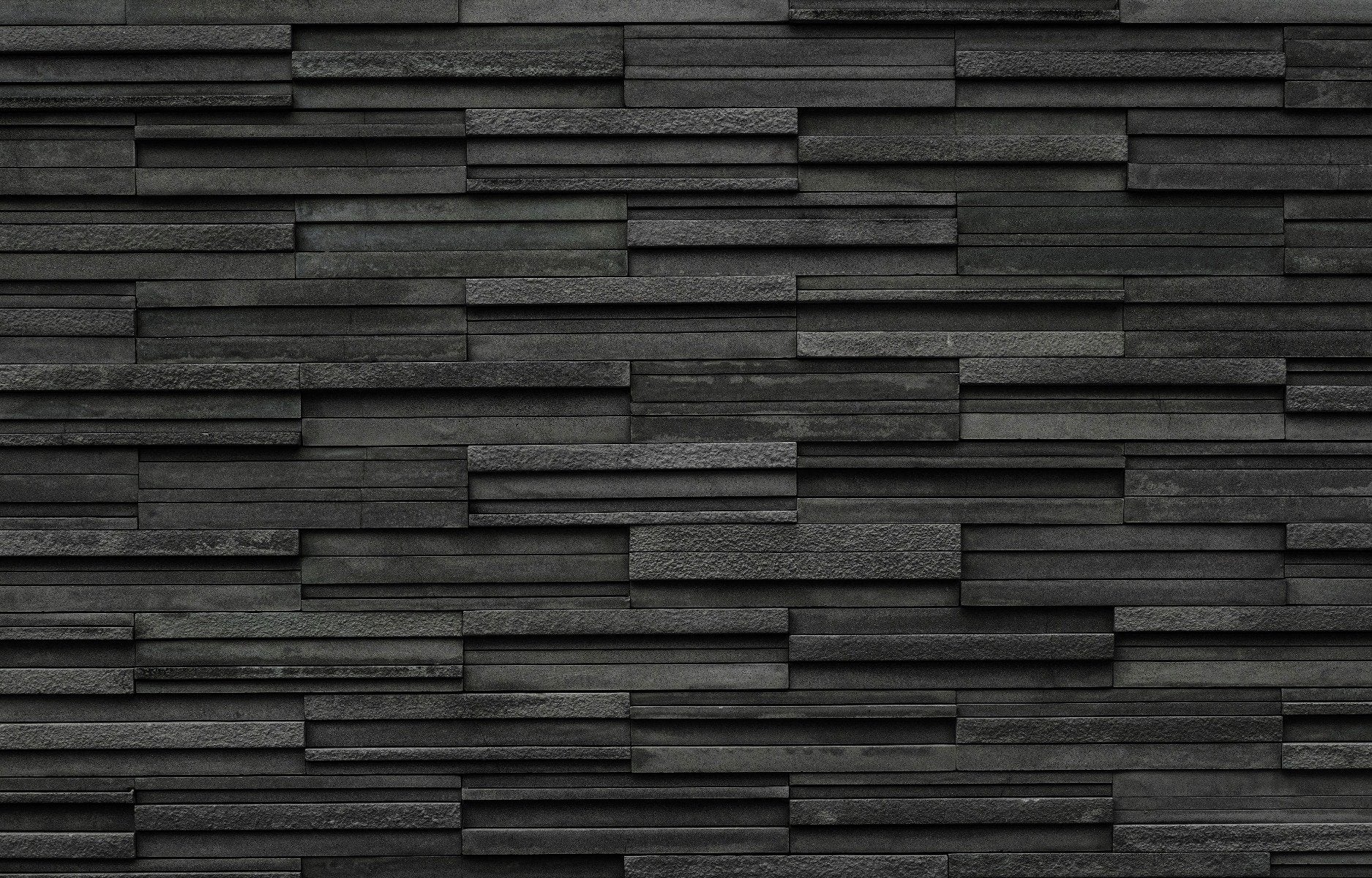 Papier peint texturé brique noire ardoise