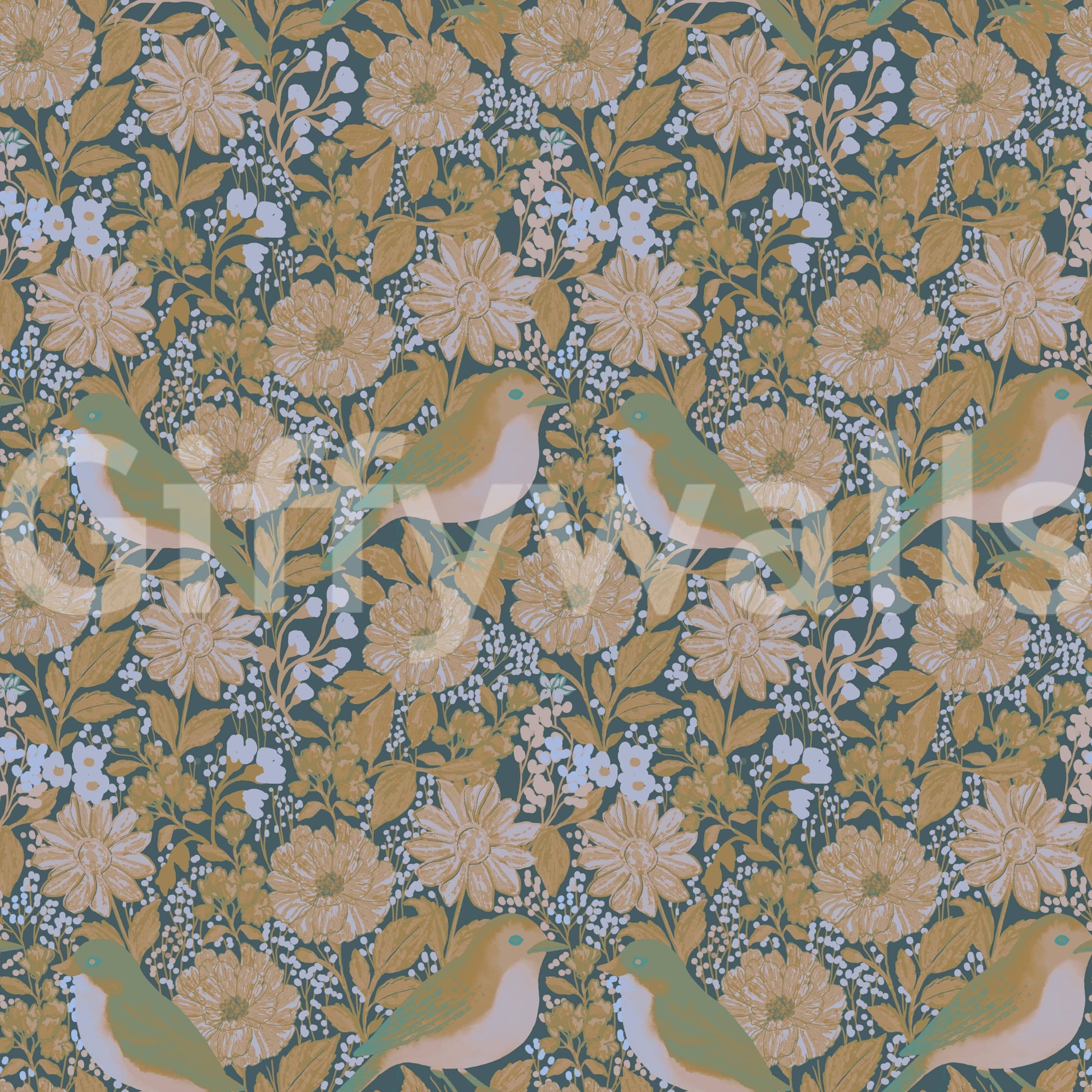 A high-quality peaceful floral wall mural for walls.

