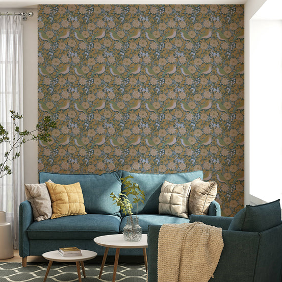 A serene garden scene wall mural for your decor.

