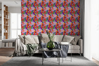 Repeating Bloom Burst colour pop florals Wallpaper pattern work