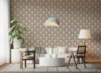 Vintage style bloom wallpaper with layered leaves