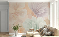Light green colour palette in Vintage Botanical Mural.