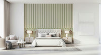 Floral wallpaper and striped wallpaper border mural detail