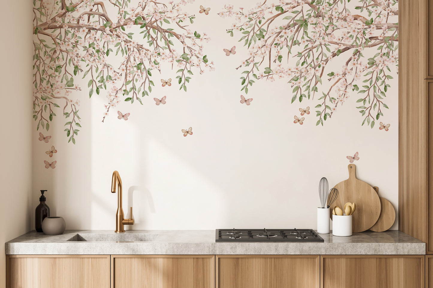 Blooming Blossom Light Pink Color Wallpaper - Giffywalls