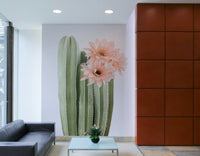 Desert cactus mural with vibrant colors and detailed floral designs.

