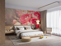 Vibrant pink blooms mural for bedrooms
