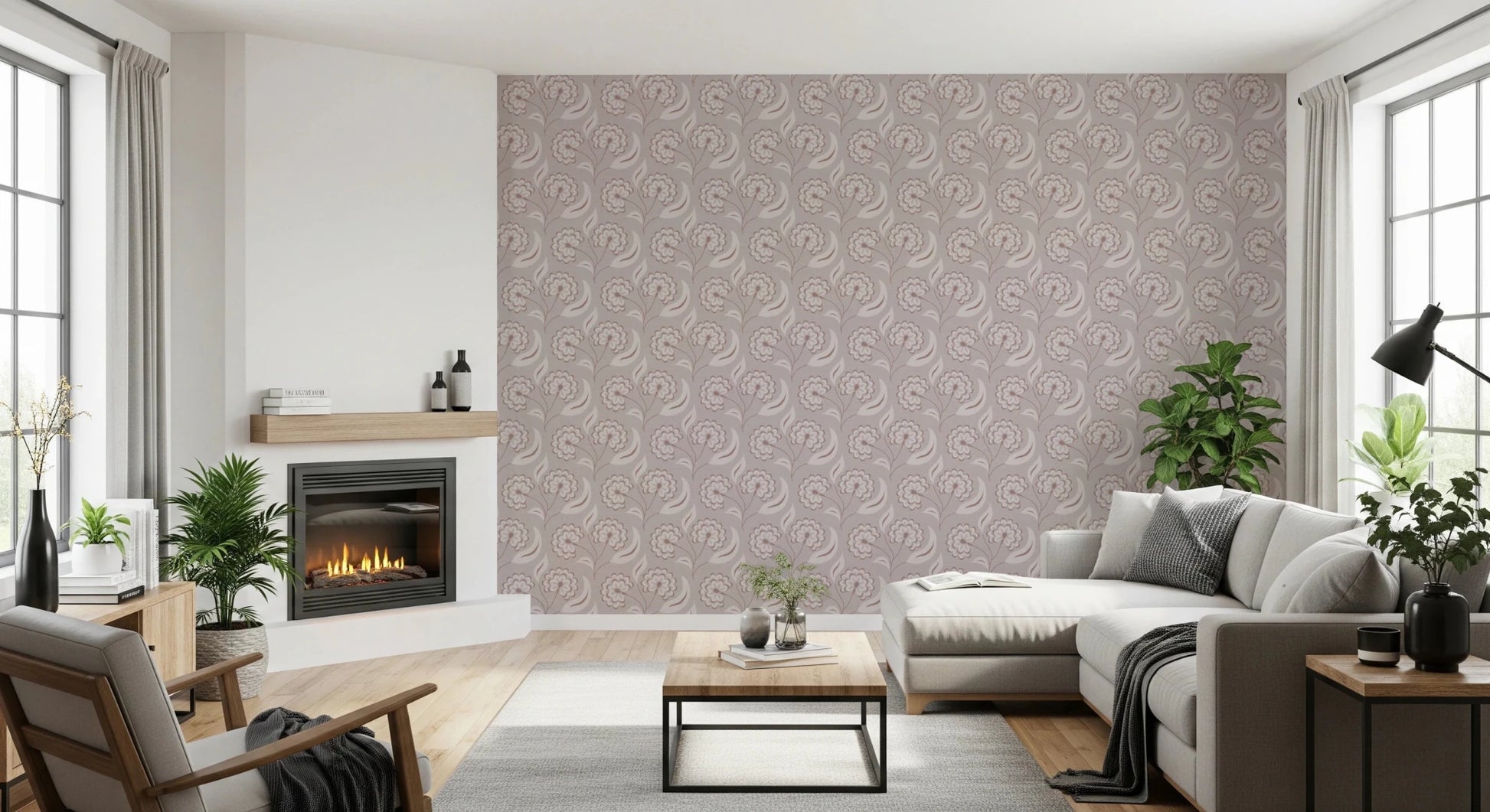 Bloomscape Beige Wallpaper⁠