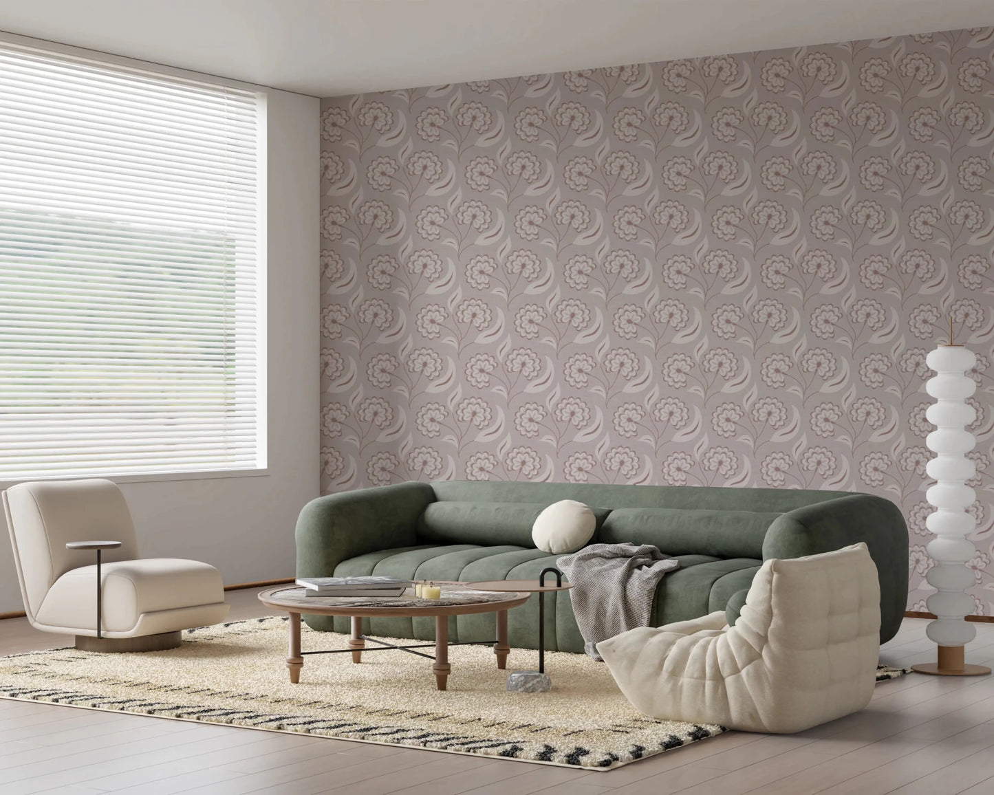 Bloomscape Beige Wallpaper⁠