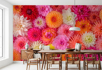 A seamless pattern of diverse flowers forms the unique Blossom Medley Wall Mural.