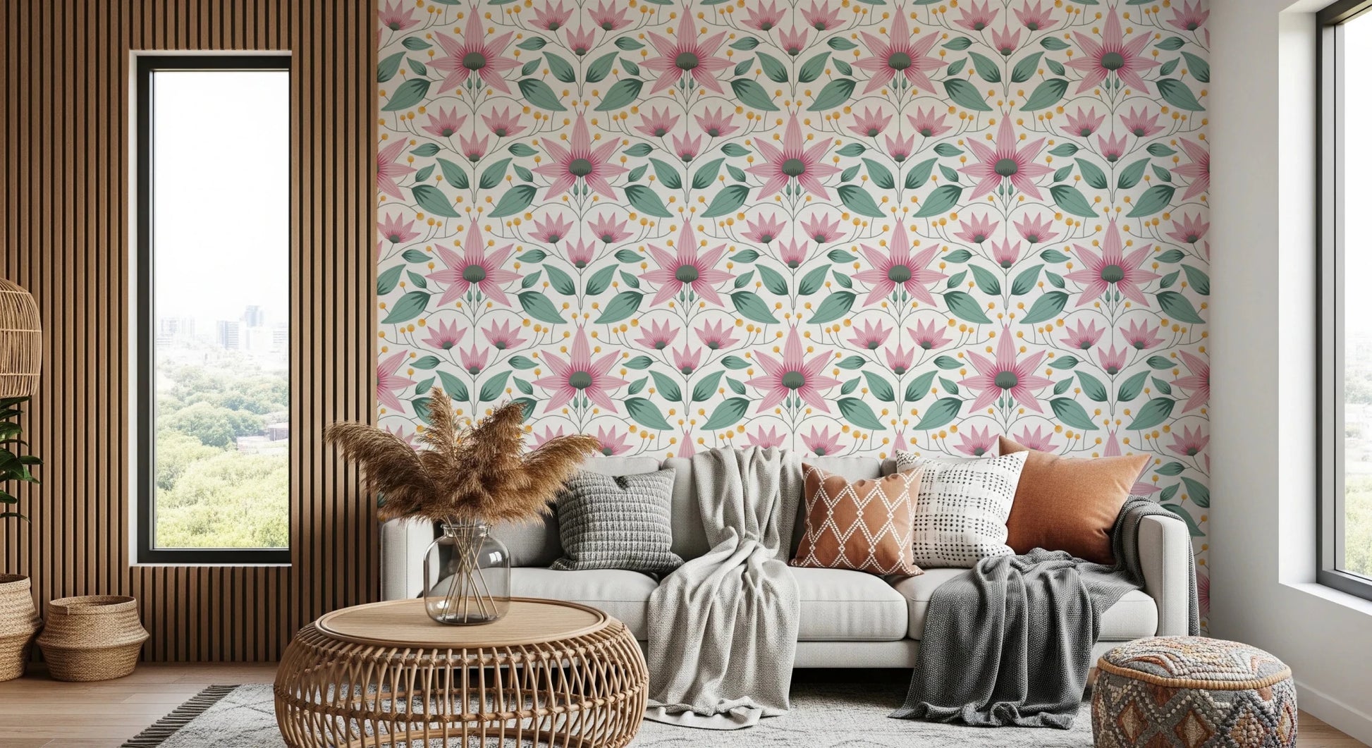 Blossom Symmetry pink Wallpaper⁠