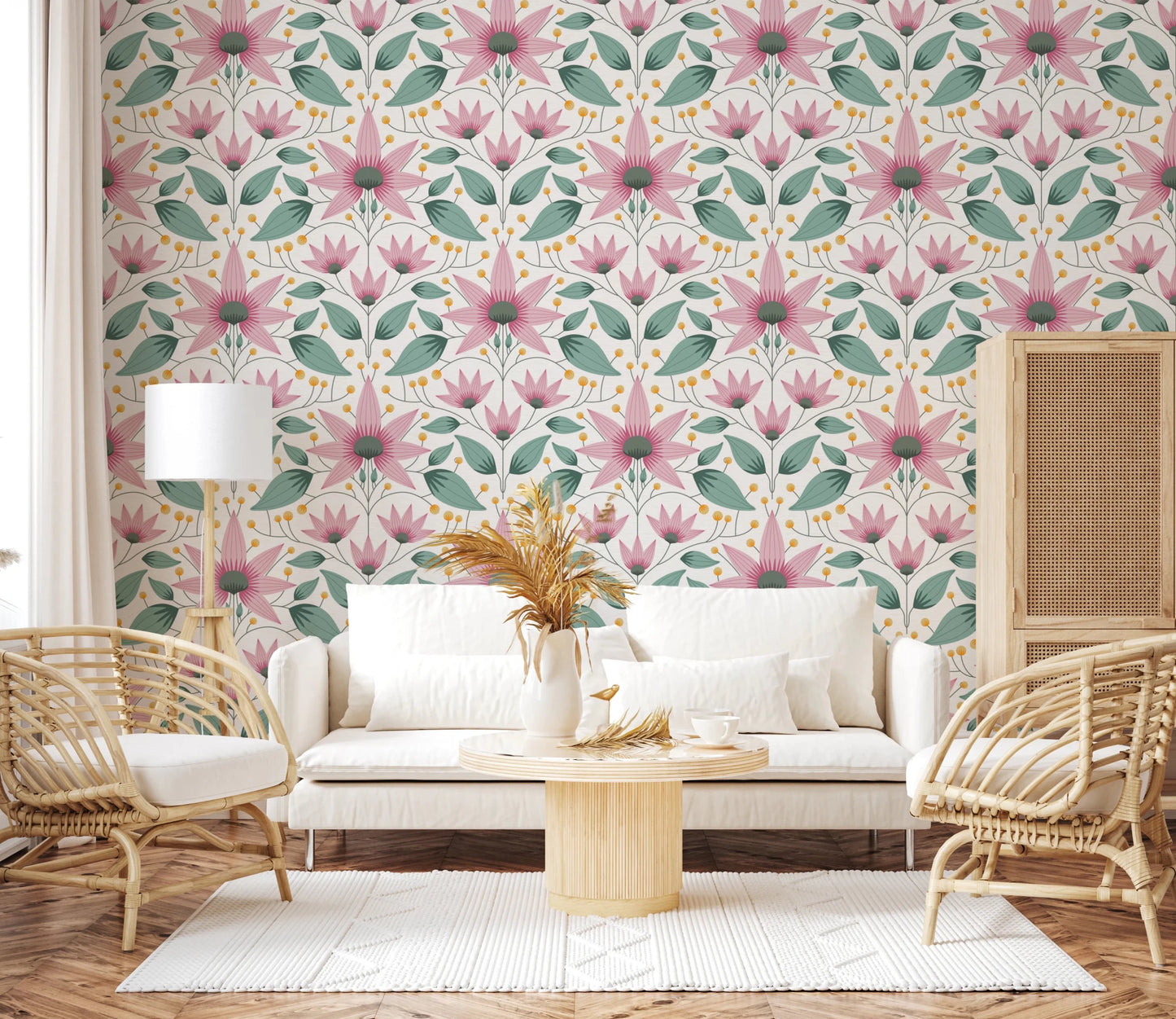 Blossom Symmetry pink Wallpaper⁠