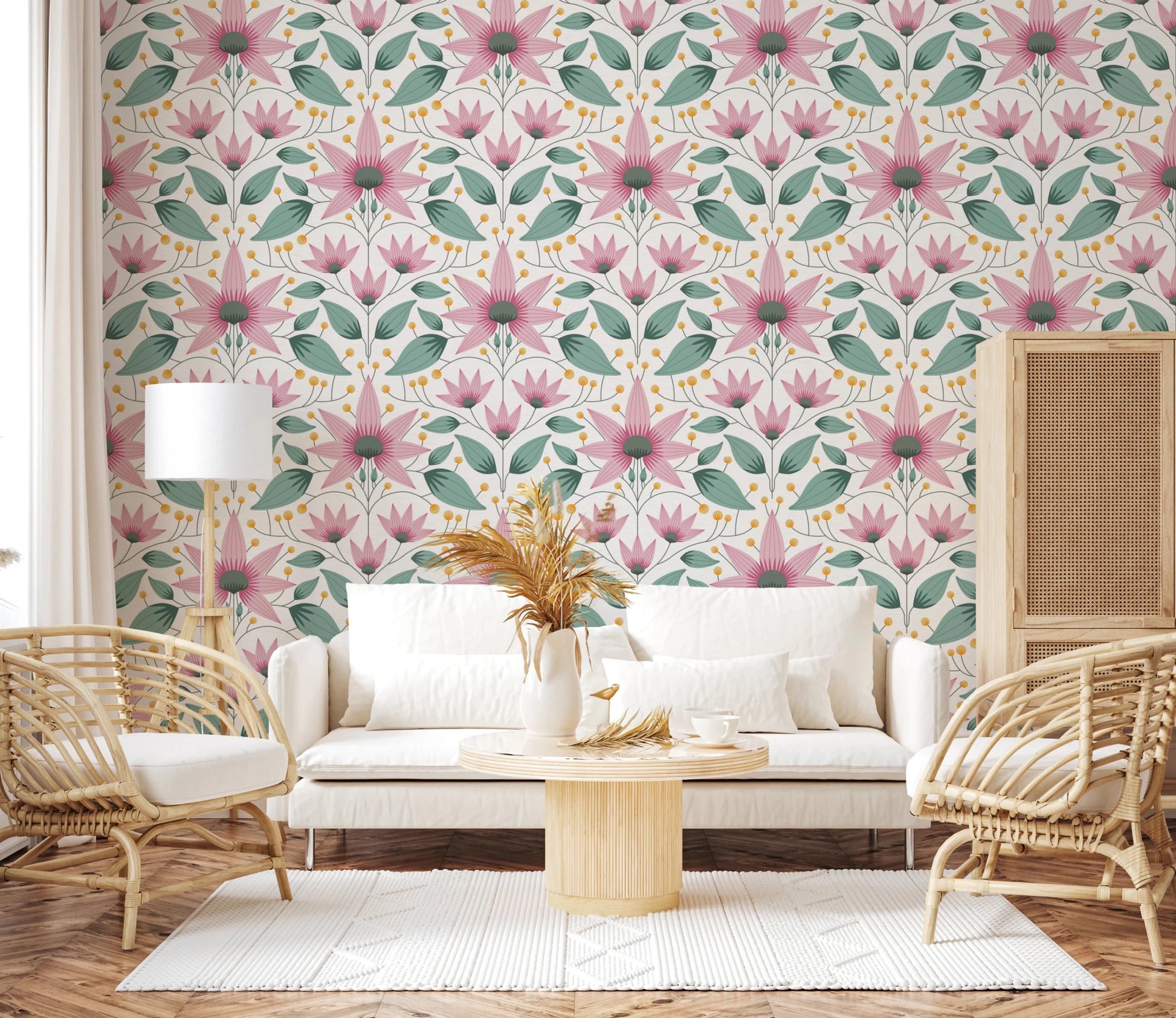 Blossom Symmetry pink Wallpaper⁠
