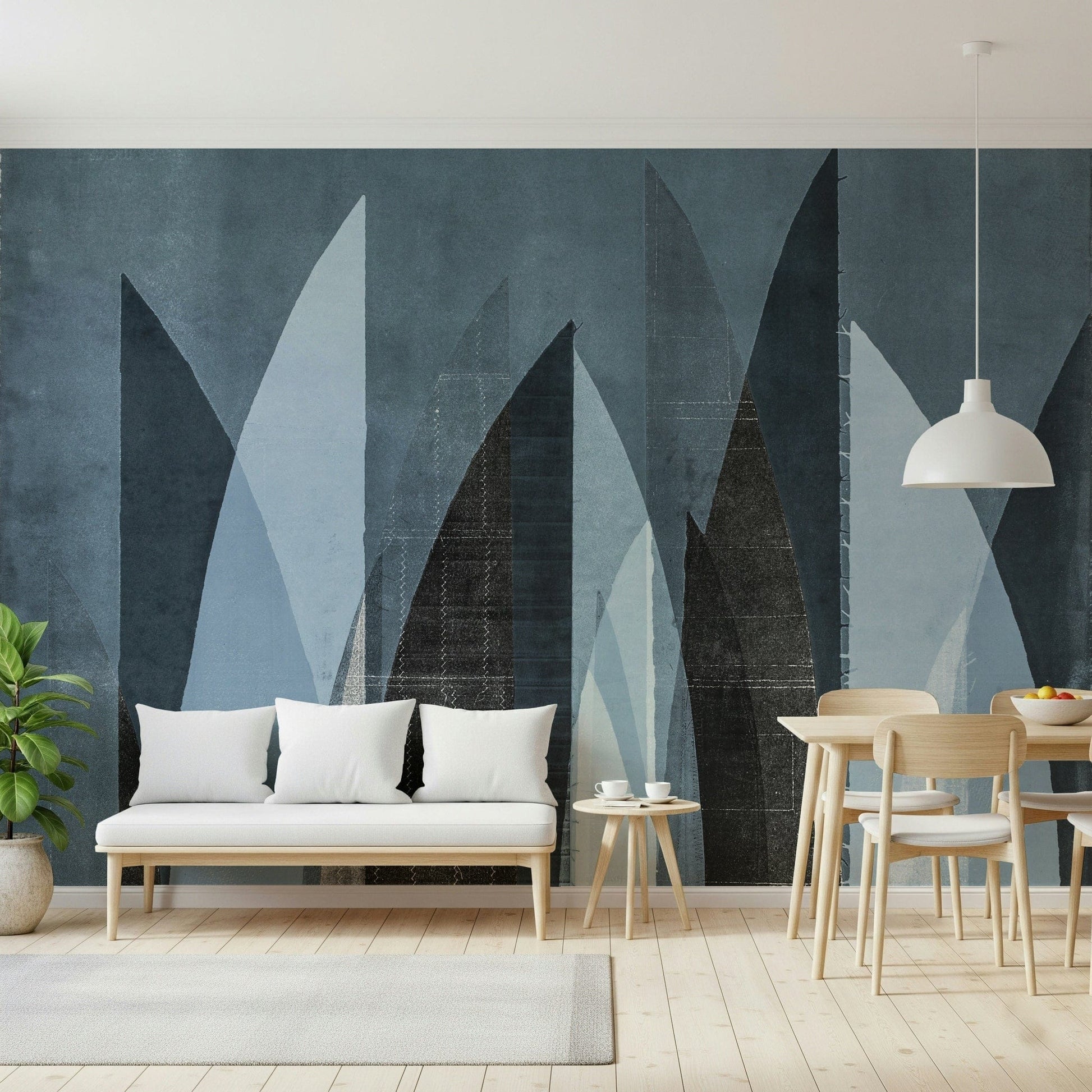 A beautiful abstract mountain wallpaper mural for a modern home.

